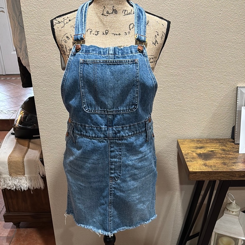 Madewell Blue Denim Overall Dress